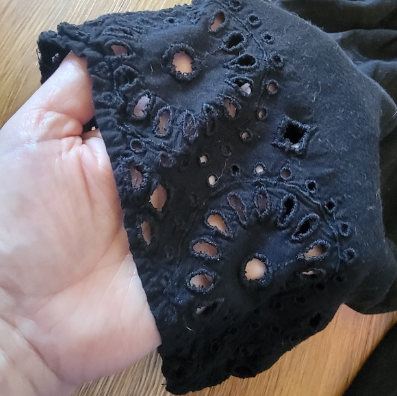 *Large A:glow black maternity shirt. Very nice shirt, small bleach mark on back - Picture 2 of 7